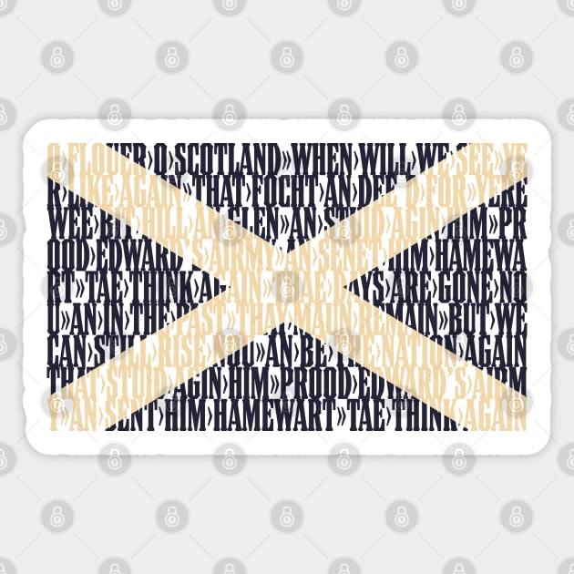 Scotland national anthem flag - Flower of Scotland Sticker by DAFTFISH